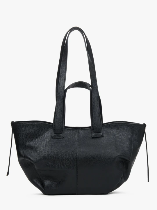 Zdjęcie produktu Estro: Czarna torba damska typu shopper z włoskiej skóry naturalnej Premium