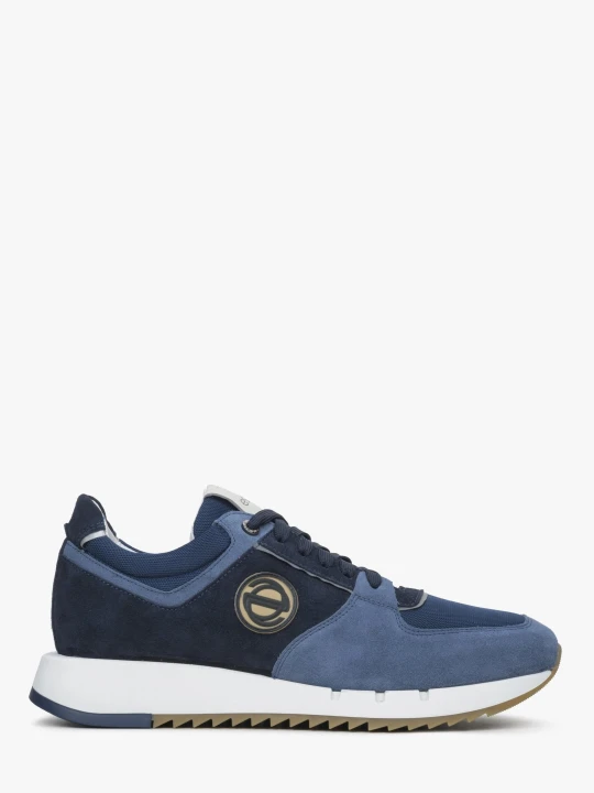 Zdjęcie produktu Estro: Czarno-niebieskie sneakersy męskie z weluru z elastyczną podeszwą