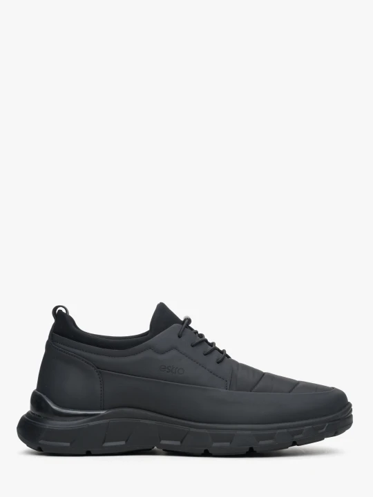 Zdjęcie produktu Estro: Miękkie sneakersy męskie w kolorze czarnym ze ściągaczem