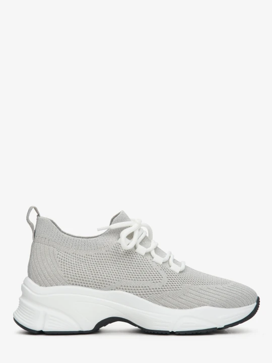 Zdjęcie produktu Estro: Szare sneakersy damskie z siateczki na elastycznej podeszwie