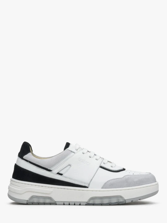 Zdjęcie produktu Estro: Szaro-białe sneakersy damskie z łączonych materiałów