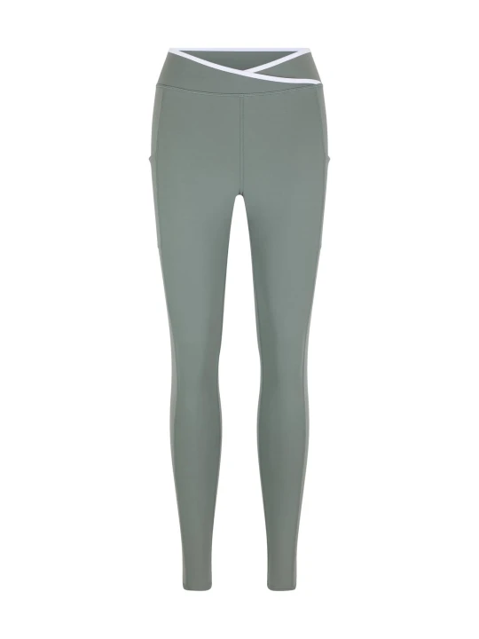 Zdjęcie produktu Sportowe legginsy z wysokim stanem i białymi wykończeniami Etam
