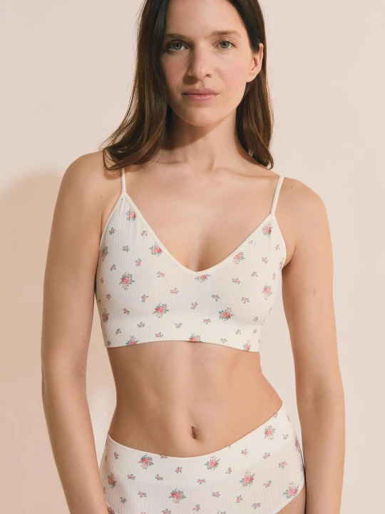 Zdjęcie produktu Biustonosz typu bralette z dekoltem w serek Etam ecru