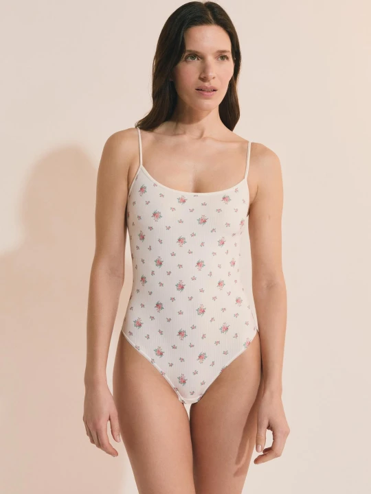 Zdjęcie produktu Body stringi na cienkich ramiączkach Etam ecru