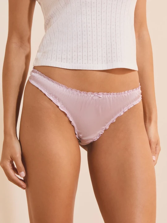Zdjęcie produktu Satynowe stringi typu bloomer Etam primerose