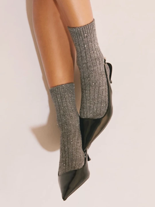 Zdjęcie produktu Skarpety z wełną Etam gris pale