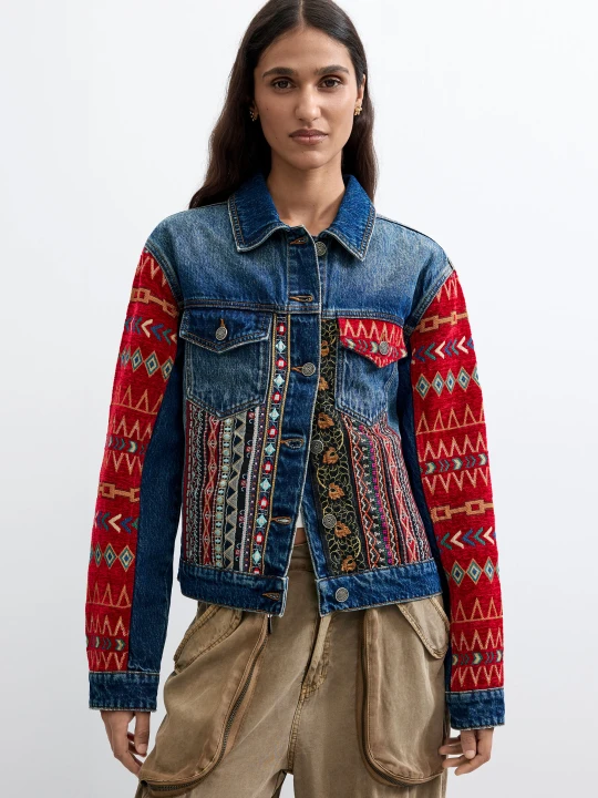 Zdjęcie produktu Etniczna kurtka denim Desigual niebieski