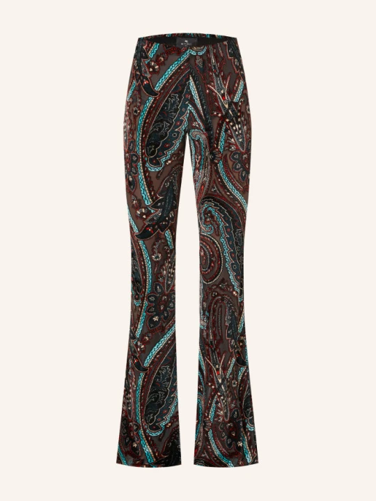 Zdjęcie produktu Etro Spodnie Bootcut Z Rozszerzanymi Nogawkami Z Aksamitu rot