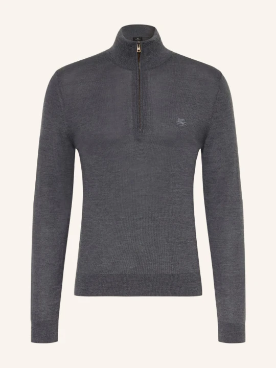 Zdjęcie produktu Etro Sweter Typu Troyer grau CZIEMNOSZARY