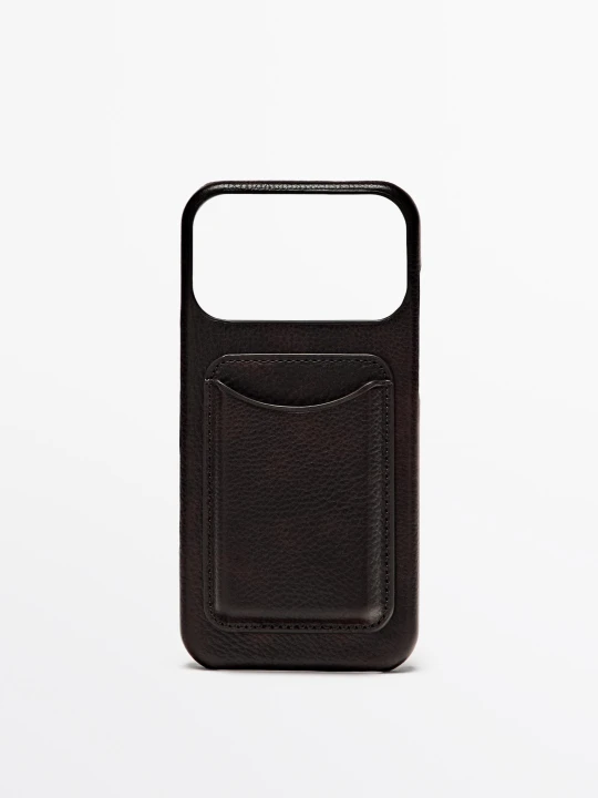 Zdjęcie produktu Etui Na Iphone 17 Pro Max Ze Skóry Nappa - Brązowy - Massimo Dutti - Male