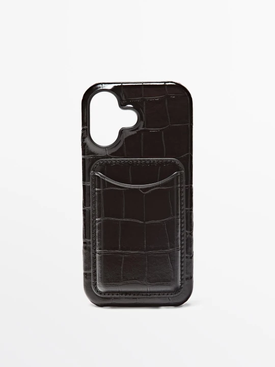 Zdjęcie produktu Etui Na Iphone 17 – Skóra Nappa O Teksturze - Brązowy - Massimo Dutti - Female
