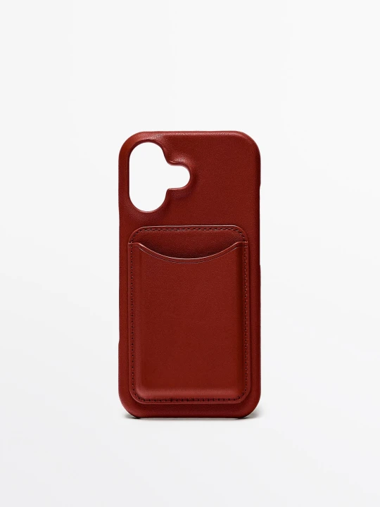 Zdjęcie produktu Etui Na Iphone 17 Ze Skóry Nappa - Czerwony - Massimo Dutti - Female