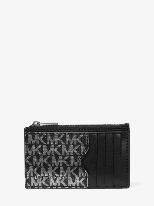 Zdjęcie produktu Etui na karty Hudson z charakterystycznym logo i efektem cieniowania Michael Kors CZARNY (Czarny)
