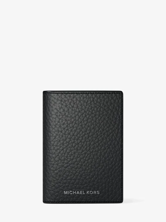 Zdjęcie produktu Etui na karty Hudson ze skóry groszkowej Michael Kors CZARNY (Czarny)