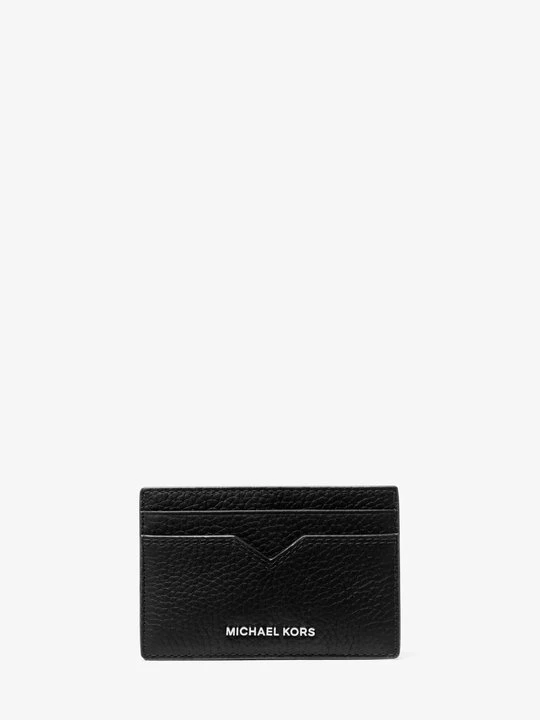 Zdjęcie produktu Etui na karty Hudson ze skóry groszkowej Michael Kors CZARNY (Czarny)