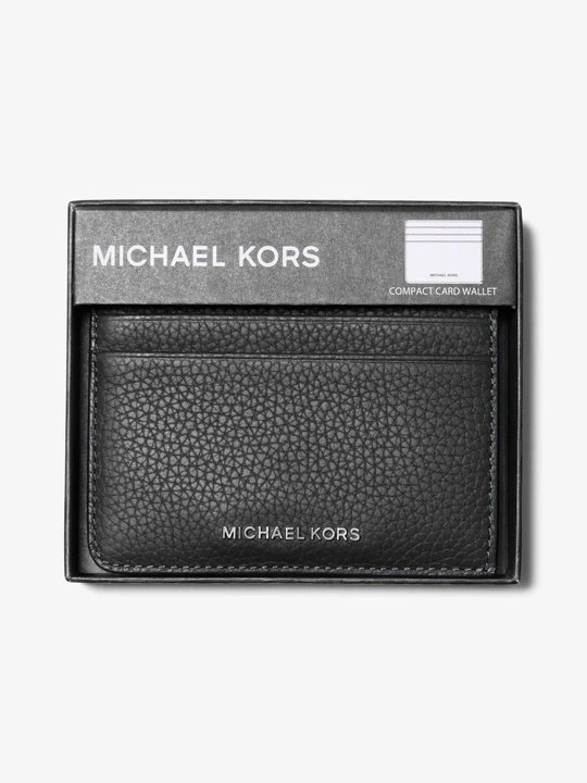 Zdjęcie produktu Etui na karty Hudson ze skóry groszkowej Michael Kors CZARNY (Czarny)