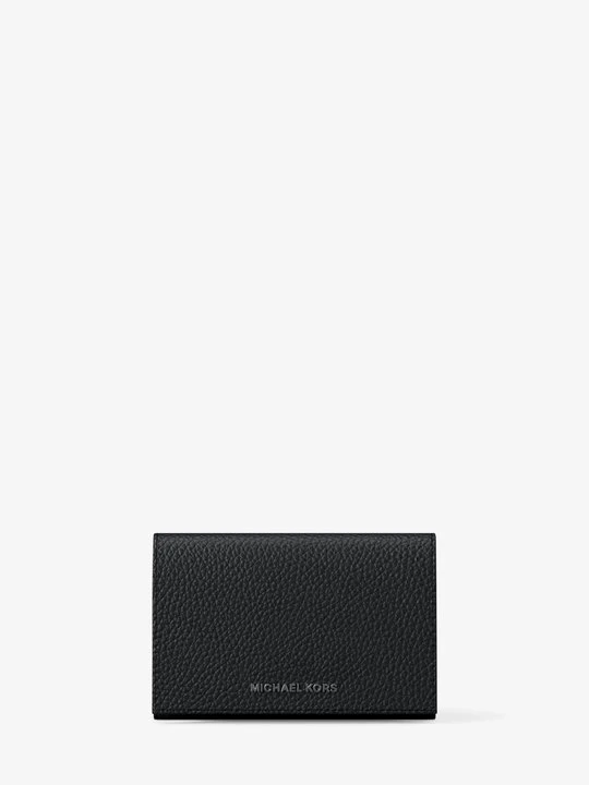 Zdjęcie produktu Etui na karty Hudson ze skóry groszkowej Michael Kors CZARNY (Czarny)