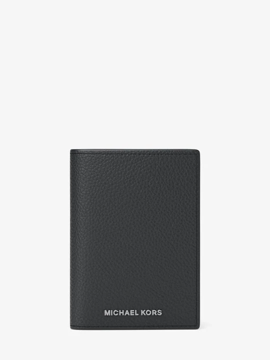 Zdjęcie produktu Etui na karty Hudson ze skóry groszkowej Michael Kors CZARNY (Czarny)