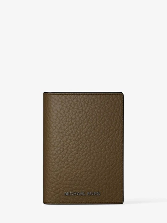 Zdjęcie produktu Etui na karty Hudson ze skóry groszkowej Michael Kors LODEN (Zielony)