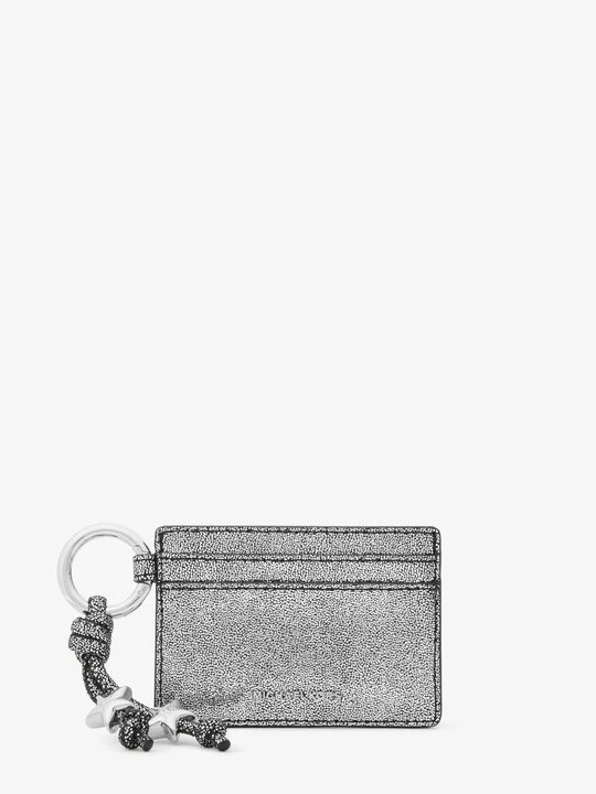 Zdjęcie produktu Etui na karty Jet Set z metalicznej skóry z zawieszkami Michael Kors SREBRNY (Srebrny)