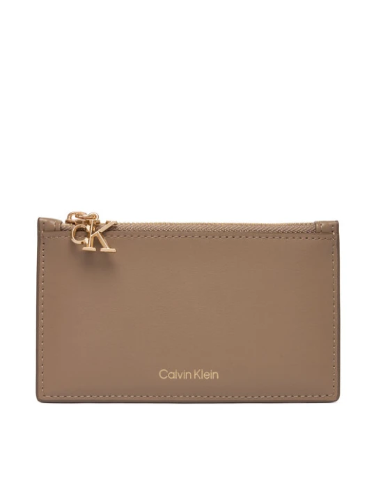 Zdjęcie produktu Etui na karty kredytowe Calvin Klein Ck Zip Cardcase 6Cc LV04F1076G Beżowy