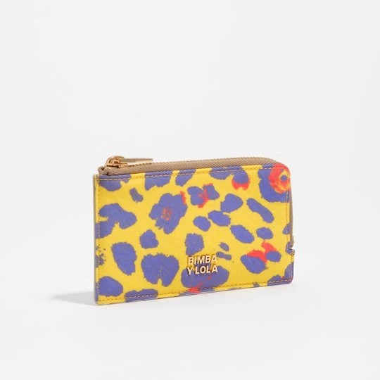 Zdjęcie produktu Etui na karty-portmonetka nylon Leopard nasycona żółć BIMBA Y LOLA