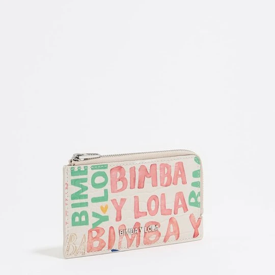 Zdjęcie produktu Etui na karty portmonetka print BIMBA logo kość słoniowa BIMBA Y LOLA BIMBA LOGOS IVORY