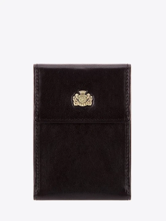 Zdjęcie produktu Etui na karty skórzane z herbem rozkładane czarne Wittchen