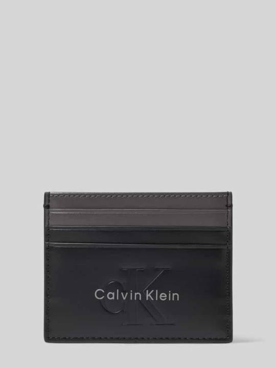 Zdjęcie produktu Etui na karty z naturalnej skóry bydlęcej Calvin Klein Czarny