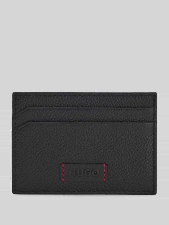 Zdjęcie produktu Etui na karty z naturalnej skóry bydlęcej model 'Ethon' Hugo czarny