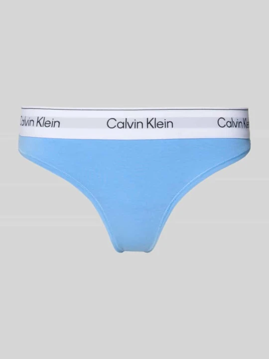 Zdjęcie produktu Stringi z mieszanka bawełny Calvin Klein Niebieski