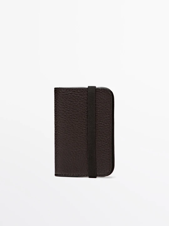 Zdjęcie produktu Etui Na Karty Ze Skóry Nappa Z Klapą - Brązowy - Massimo Dutti - Male