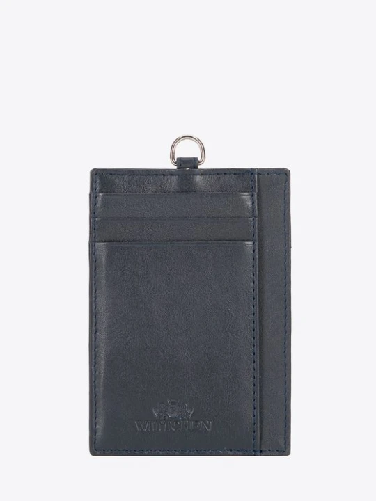 Zdjęcie produktu Etui na karty ze skóry naturalnej na pasku ciemny szary Wittchen