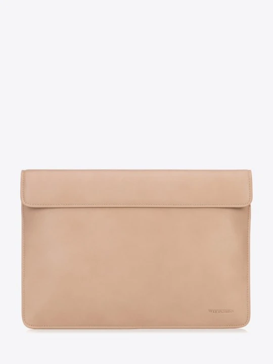 Zdjęcie produktu Etui na laptopa 13” z imitacji skóry beżowe Wittchen