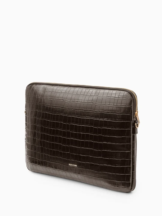 Zdjęcie produktu Etui na laptopa 15'6 cala brązowe crocco Puccini