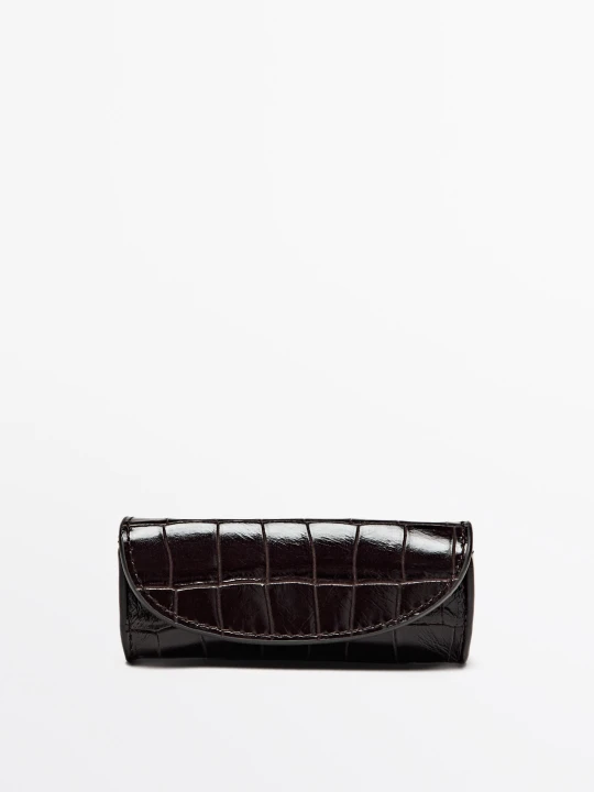 Zdjęcie produktu Etui Na Pierścionki Ze Skóry Nappa O Wykończeniu Coco - Czekoladowy - Massimo Dutti - Female