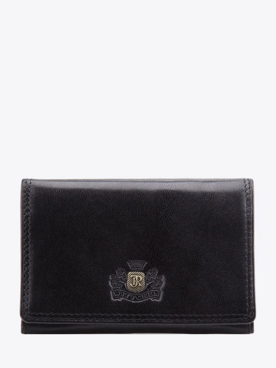 Zdjęcie produktu Etui na wizytówki skórzane z monogramem czarne Wittchen