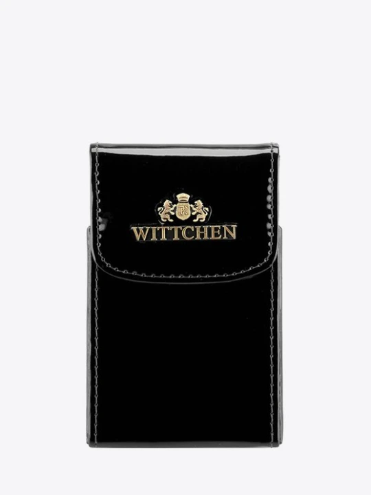 Zdjęcie produktu Etui na wizytówki ze skóry lakierowanej pionowe czarne Wittchen