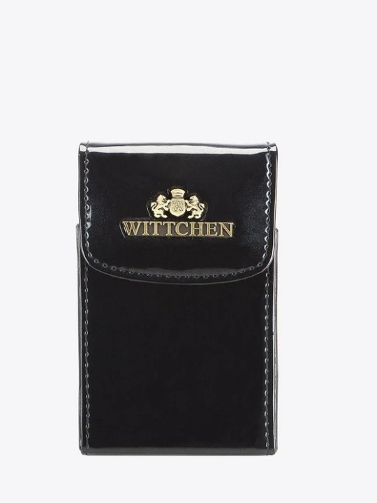 Zdjęcie produktu Etui na wizytówki ze skóry lakierowanej pionowe Wittchen granatowy