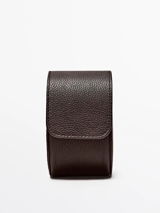 Zdjęcie produktu Etui Na Zegarek Ze Skóry Nappa - Brązowy - Massimo Dutti - Female