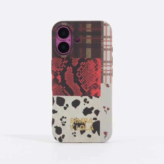 Zdjęcie produktu Etui twarde iPhone 16 patchwork pyton BIMBA Y LOLA czerwony