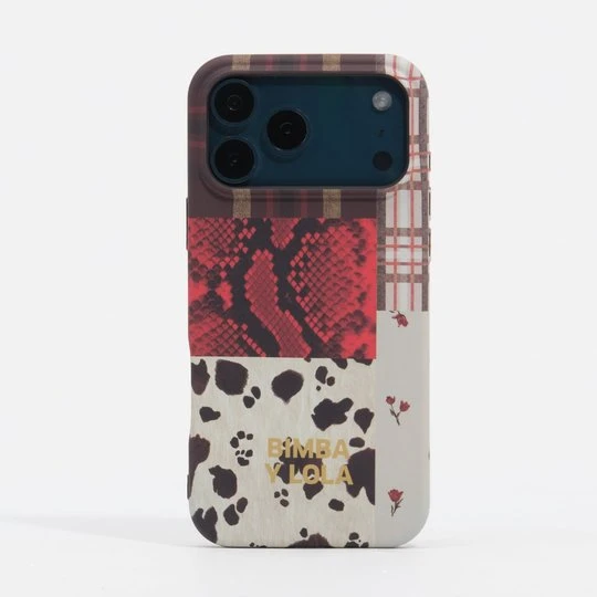 Zdjęcie produktu Etui twarde iPhone 17 Pro Max patchwork pyton BIMBA Y LOLA czerwony
