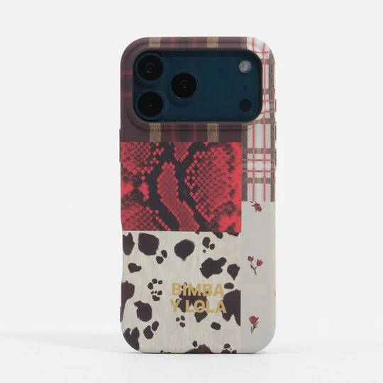 Zdjęcie produktu Etui twarde iPhone 17 Pro patchwork pyton BIMBA Y LOLA czerwony