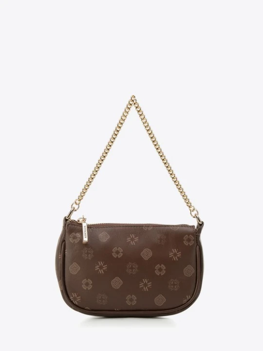 Zdjęcie produktu Etui ze skóry w monogram na łańcuszku brązowa Wittchen