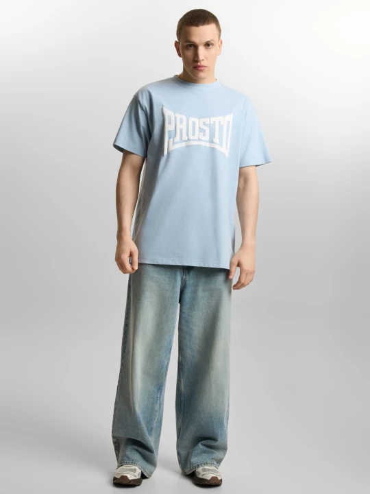 Zdjęcie produktu Ever t-shirt oversize męski bawełniany jasnoniebieski Klasyk