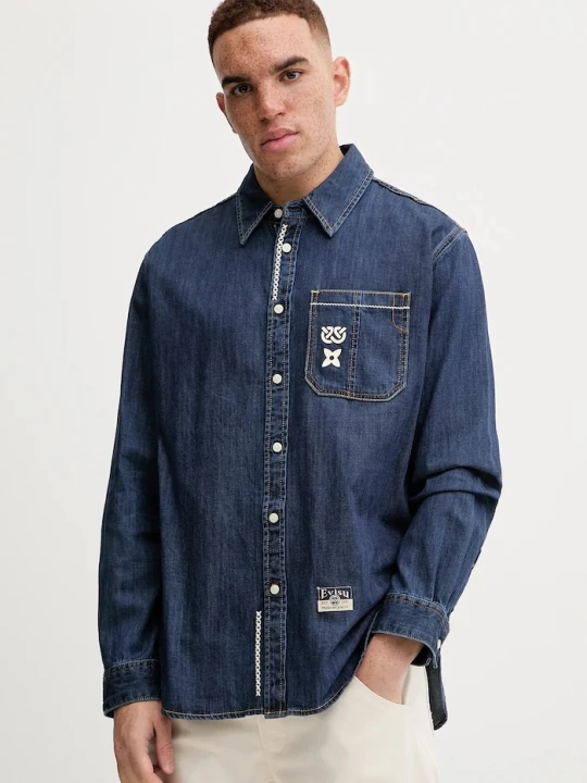 Zdjęcie produktu Evisu koszula jeansowa Daicock Printed granatowy