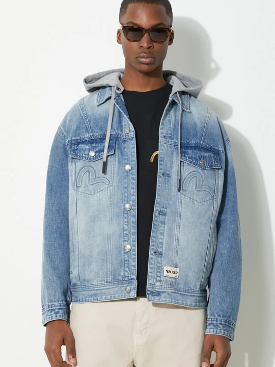 Zdjęcie produktu Evisu kurtka jeansowa Seagull & Evisu Embossed