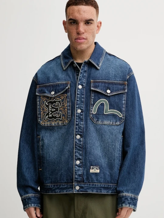 Zdjęcie produktu Evisu kurtka jeansowa Sheridan Daicock Printed granatowy