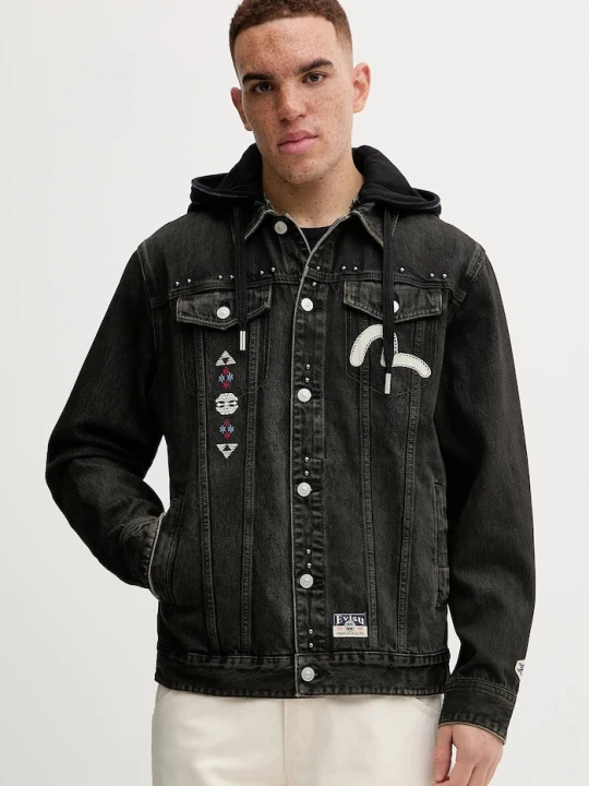 Zdjęcie produktu Evisu kurtka jeansowa Weel of Wisdom czarny