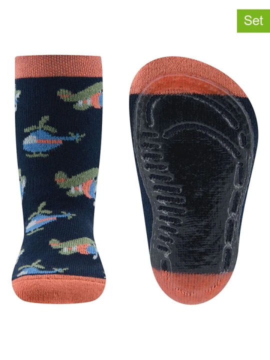 Zdjęcie produktu ewers Skarpety antypoślizgowe (2 pary) "SoftStep" w kolorze granatowym rozmiar: 19/20